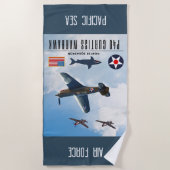 P-40カーティスウォーホーク戦闘隊 ビーチタオル (正面)