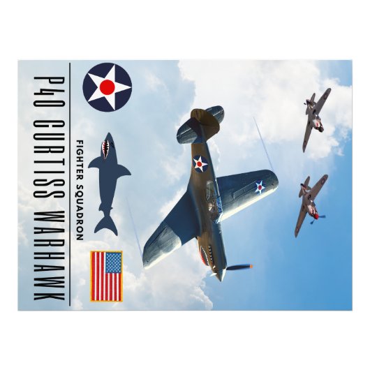 P-40カーティスウォーホーク戦闘隊 フォトプリント (正面)