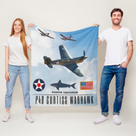 P-40カーティスウォーホーク戦闘隊 フリースブランケット