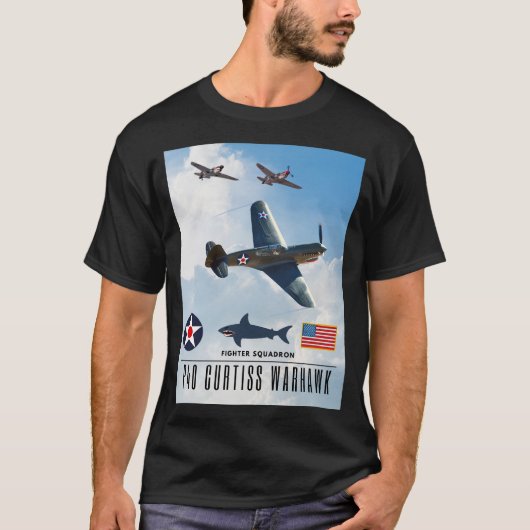 P-40カーティスウォーホーク戦闘隊 Tシャツ (正面)