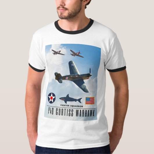 P-40カーティスウォーホーク戦闘隊 Tシャツ (正面)