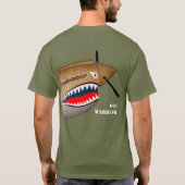 P-40ワルホーク戦闘機飛行機Tシャツ Tシャツ (裏面)