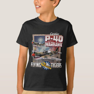P-40ワルホーク飛んでいるトラ Tシャツ