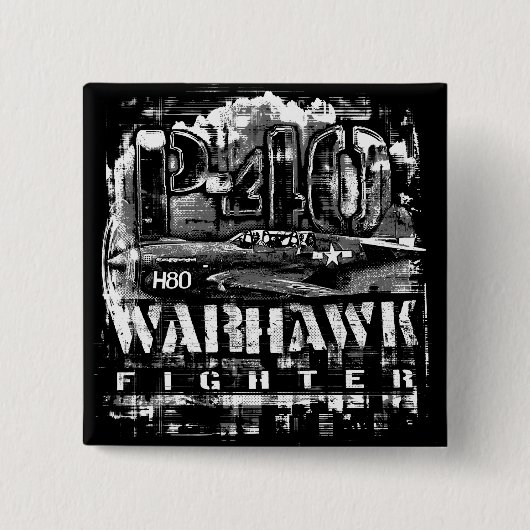 P-40ワルホーク 缶バッジ (正面)