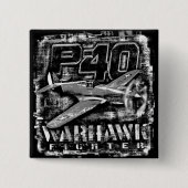 P-40ワルホーク 缶バッジ (正面)