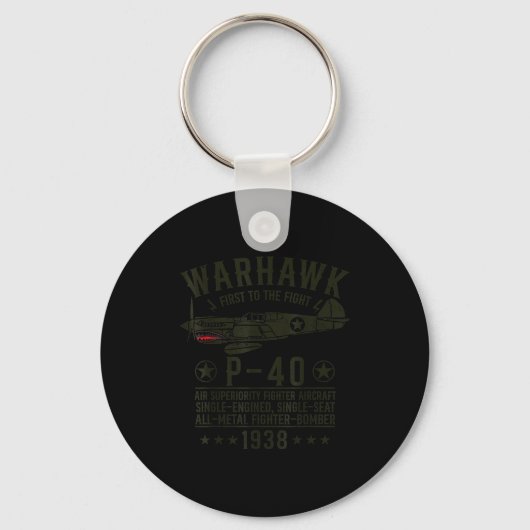 P-40 ウォーホーク WW2 戦闘機 最初の戦闘へ キーホルダー (正面)