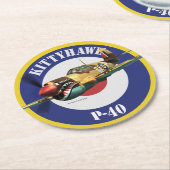 P-40 Kittyhawk ラウンドペーパーコースター (アングル)