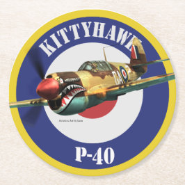 P-40 Kittyhawk ラウンドペーパーコースター