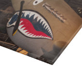 P-40 Warhawkの戦闘機のガラスまな板 カッティングボード (角)