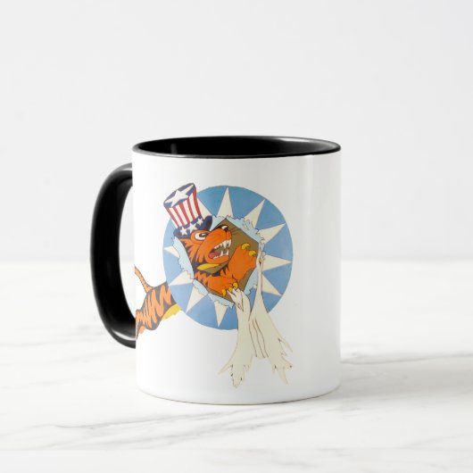 P-40 Warhawkの戦闘機の鼻の芸術のコーヒー・マグ マグカップ (正面左)