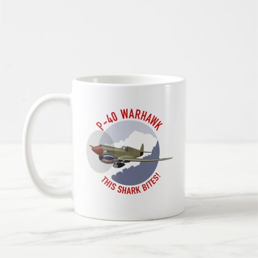 P-40 Warhawkの鮫の口 コーヒーマグカップ (左)
