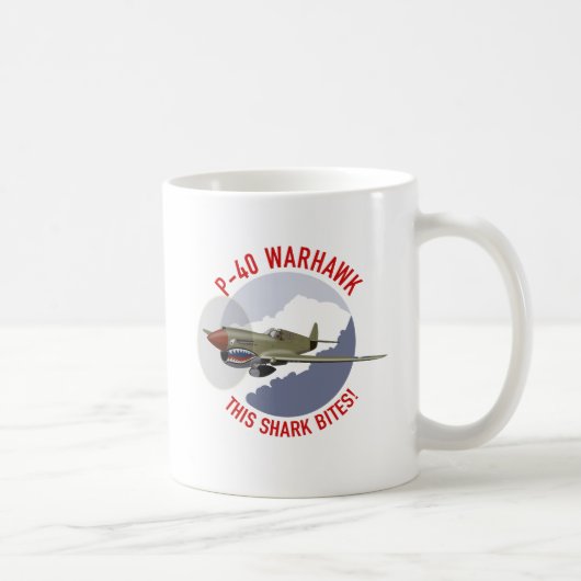 P-40 Warhawkの鮫の口 コーヒーマグカップ (右)