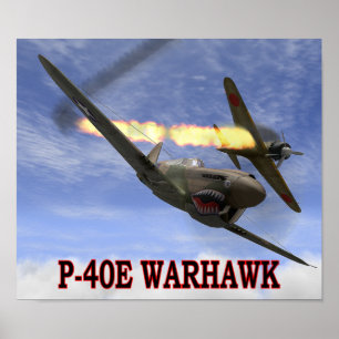 P-40 WARHAWK対A6M2 ZEROポスター ポスター