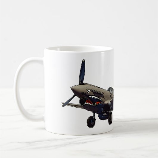 P-40 Warhawk航空機マグカップ&カップ コーヒーマグカップ (左)