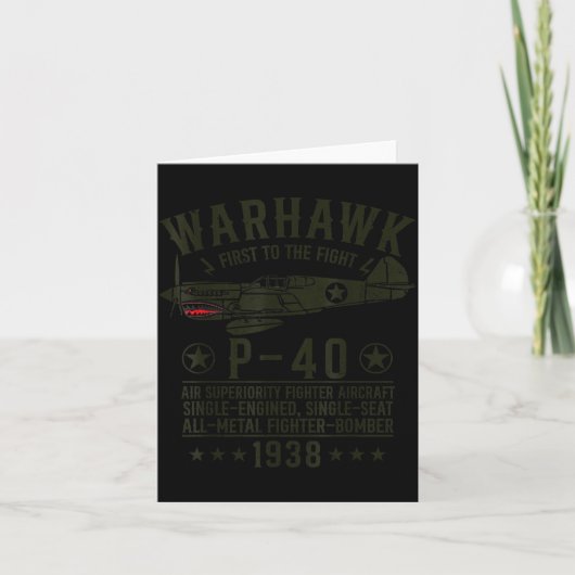 P-40 Warhawk Ww2 Fighter Aircraft First To The Fig カード (正面)