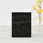 P-40 Warhawk Ww2 Fighter Aircraft First To The Fig カード (黄色い花)