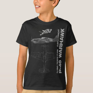 P-40 Warhawk WWII戦闘機プロファイル Tシャツ