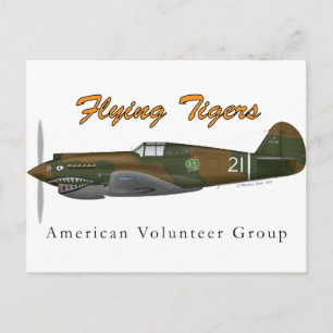 P-40Bタイガ飛んでいるース ポストカード