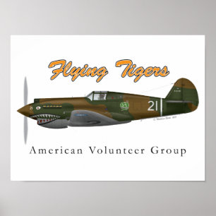 P-40B_AVG「トラ飛んでいるガ」 ポスター