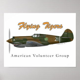 P-40B_AVG「トラ飛んでいるガ」 ポスター