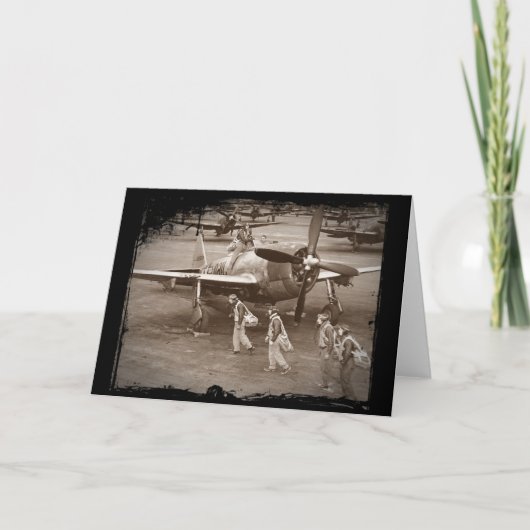 P-47落雷で訓練している戦闘機のパイロット カード (正面)