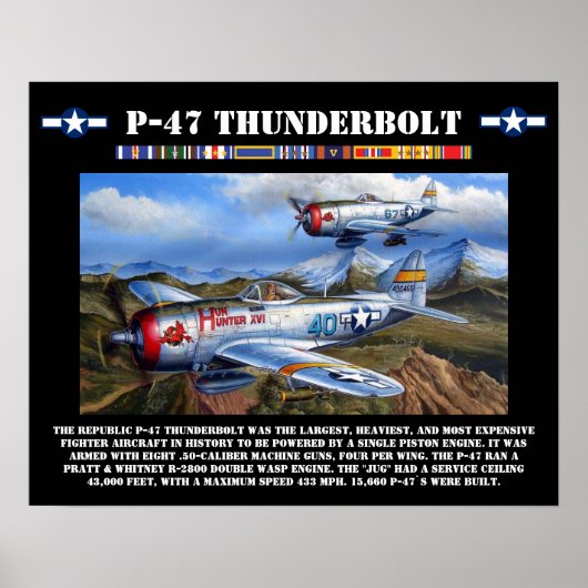 P-47 Thunderbolt戦闘機ポスター ポスター (正面)