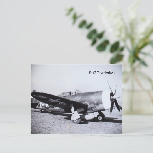 P-47 THUNDERBOLT WWII |航空機 ポストカード (スタンド正面)
