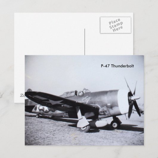 P-47 THUNDERBOLT WWII |航空機 ポストカード (正面/裏面)