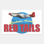 P-51の赤尾トスケージエアマン 長方形シール (正面)