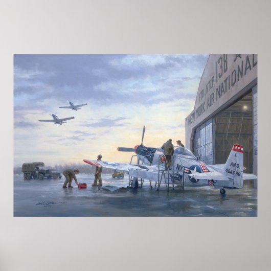 P-51のRunway Alertポスター24"x36 ポスター (正面)