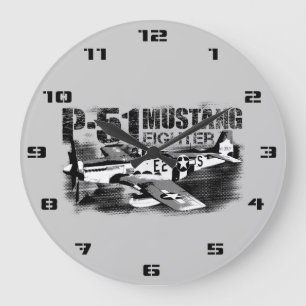 P-51マスタング丸（大）壁掛け ラージ壁時計