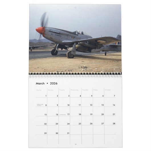 P-51マスタング カレンダー (3月 2026)