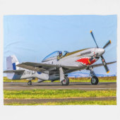 P-51マスタング フリースブランケット (正面(横))