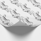 P-51マスタング（白黒） ラッピングペーパー (角)