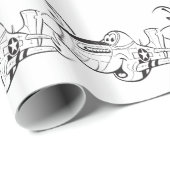 P-51マスタング（白黒） ラッピングペーパー (ロールコーナー)