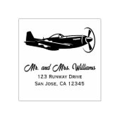 P-51マルチング飛行機クールパイロットおもしろい航空 ラバースタンプ (インプリント)