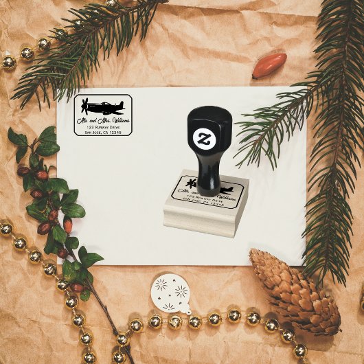 P-51マルチング飛行機クールパイロットおもしろい航空 ラバースタンプ