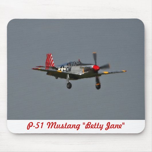P-51ムスタングのベティジェーンのマウスパッド マウスパッド (正面)
