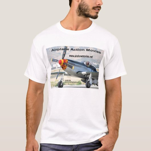 P-51ムスタングの人のTシャツ Tシャツ (正面)