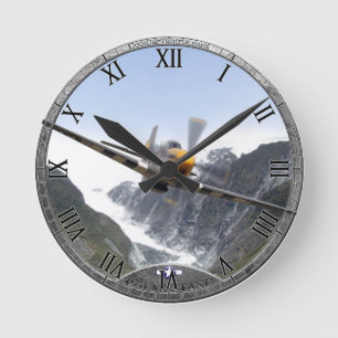 P-51ムスタングの時計 ラウンド壁時計