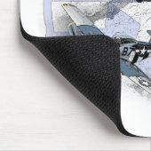 P-51ムスタングの飛んでいるな護衛 マウスパッド (コーナー)