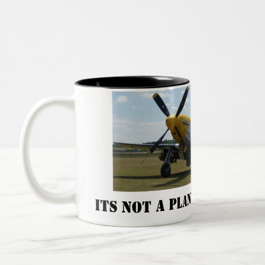 P-51ムスタングのwarbirdのairshow mug2 ツートーンマグカップ (左)