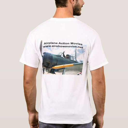 P-51ムスタング及び日本人のゼロ人のTシャツ Tシャツ (裏面)