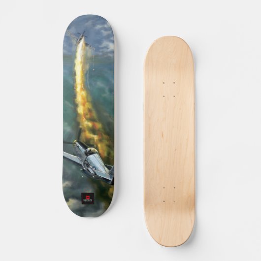 P-51ムスタング戦争の飛行機の第2次世界大戦の乱戦場面 スケートボード (正面)