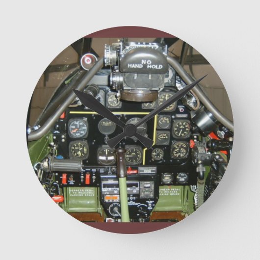 P-51ムスタング ラウンド壁時計 (正面)