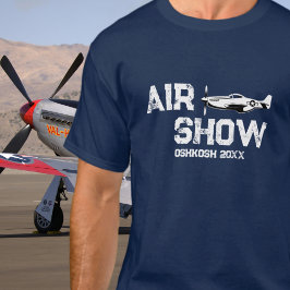 P-51ヴィンテージ飛行機軍隊退役軍人第2次世界大戦展示会 Tシャツ