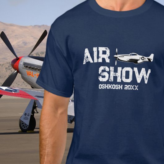 P-51ヴィンテージ飛行機軍隊退役軍人第2次世界大戦展示会 Tシャツ