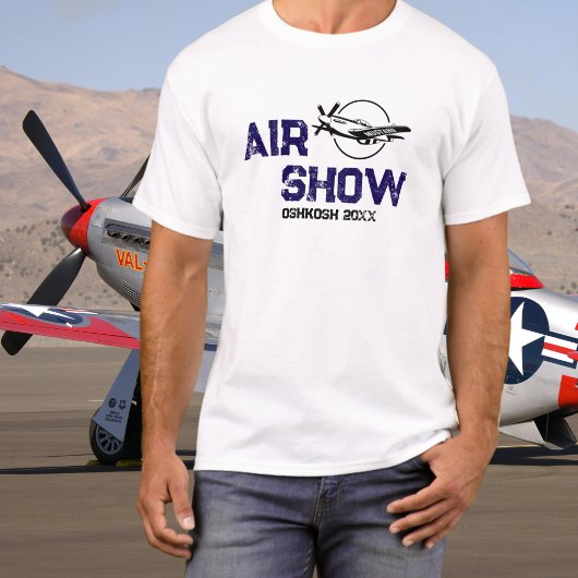 P-51ヴィンテージ飛行機軍隊退役軍人第2次世界大戦展示会 Tシャツ