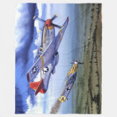 P-51操縦室、(赤い尾は、黒いパイロットに注意します) フリースブランケット (正面)