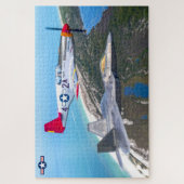 P-51 MUSTANGおよびF-22 RAPTOR（20x30インチ） ジグソーパズル (縦)